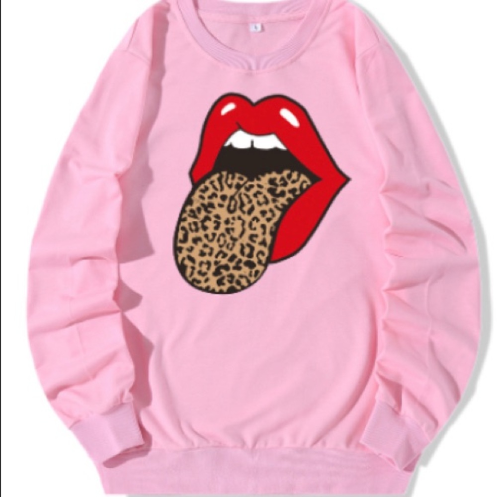 Pink and or white sweatshirt
